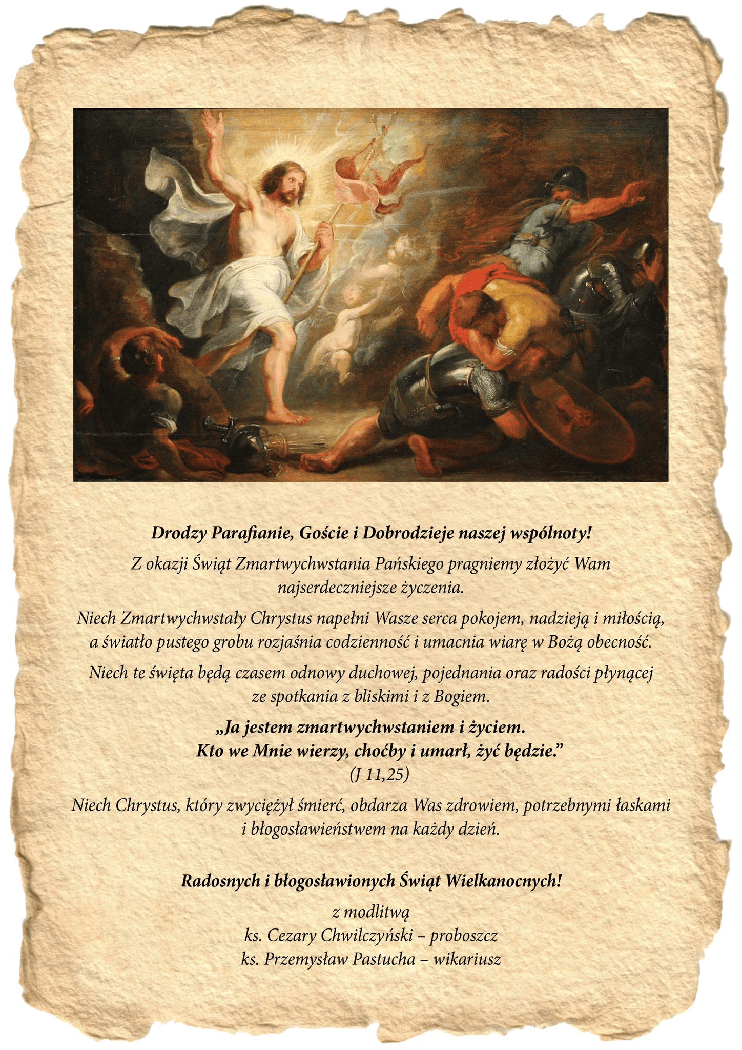 Życzenia Świąteczne z okazji Zmartwychwstania Pańskiego