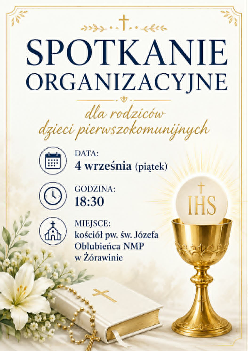 Spotkanie organizacyjne dla rodziców dzieci pierwszokomunijnych