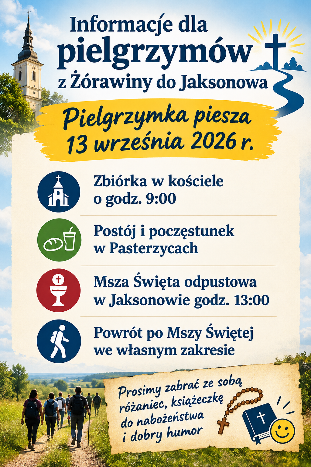 Informacje dla pielgrzymów z Żórawiny do Jaksonowa