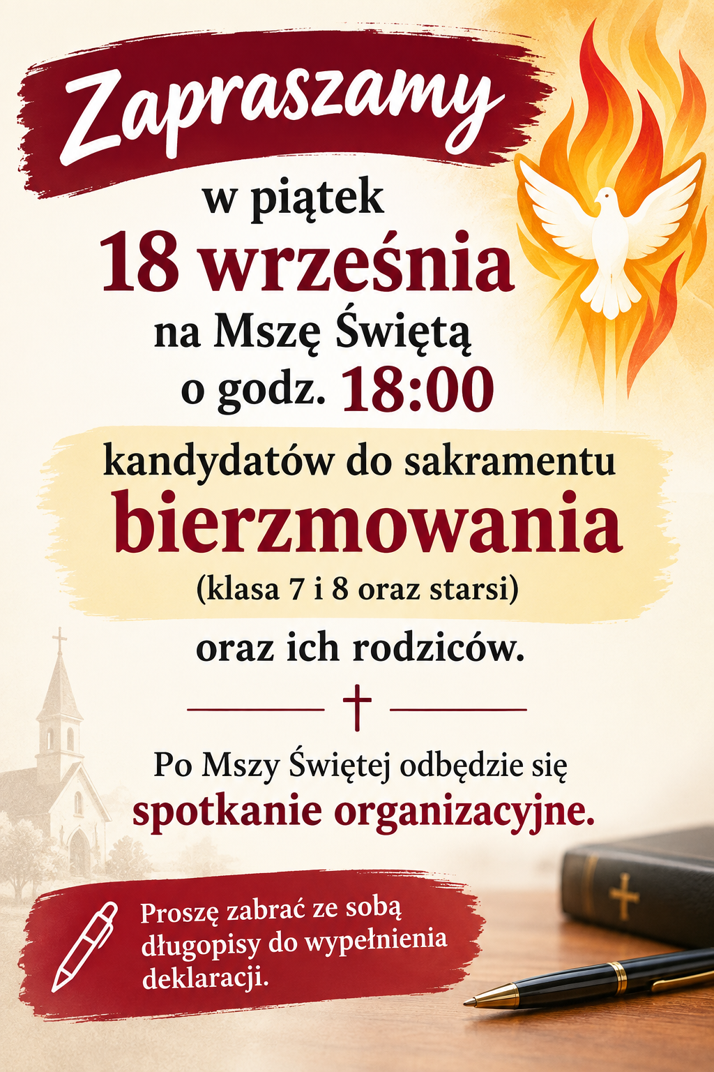 Spotkanie dla kandydatów do sakramentu bierzmowania